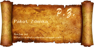 Pakot Zdenka névjegykártya